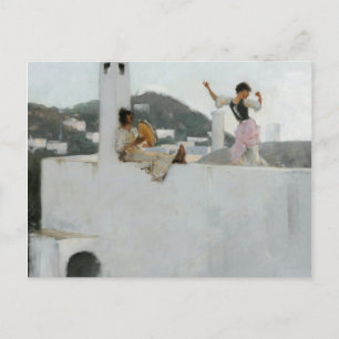John Singer Sargent - Capri Girl On A Rooftop Holiday Postcard