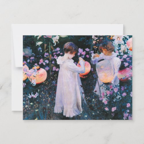 John Singer Sargent Carnation Lily Lily Rose Invite