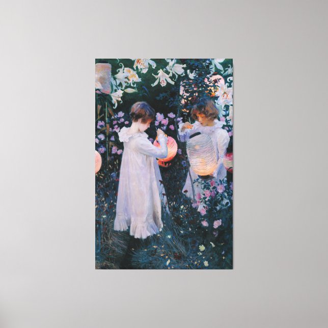 John Singer Sargent, Carnation, Lily, Lily, Rose Canvas Print (Front)