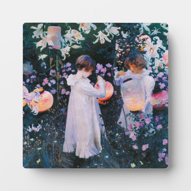 John Singer Sargent Carnation Lily Lily Rose Plaque (Front)