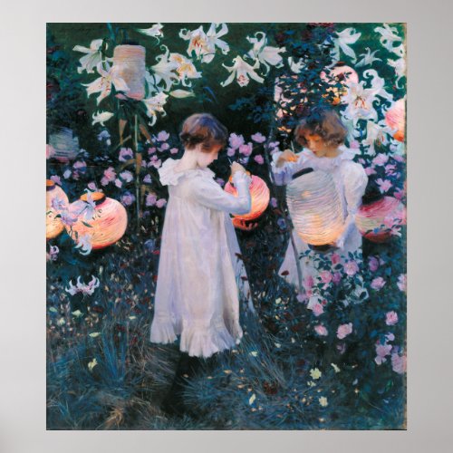 John Singer Sargent Carnation Lily Lily Rose Poster