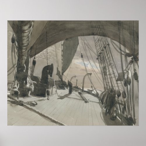 John Singer Sargent _ Deck of Ship in Moonlight Poster