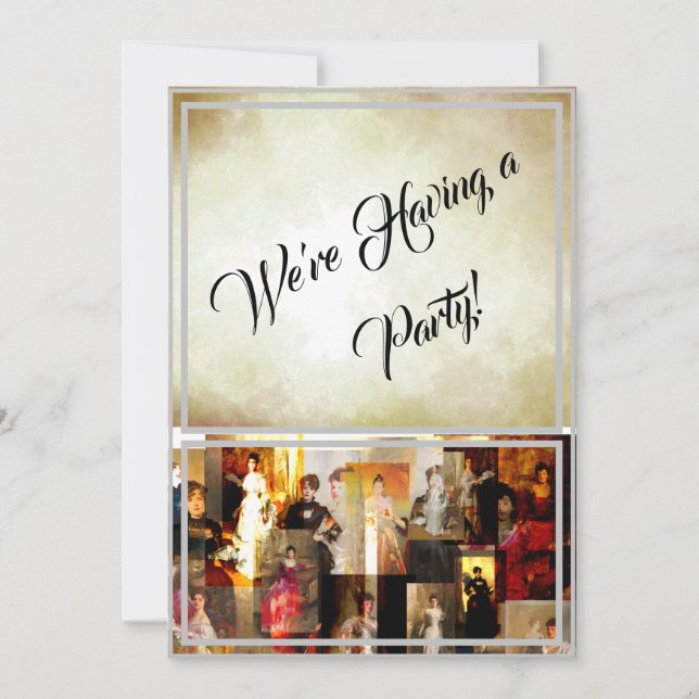 John Singer Sargent Elegant Lady Portrait Collage Invitation (Front)