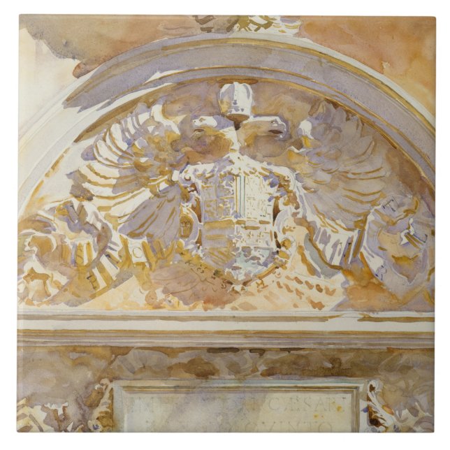 John Singer Sargent - Escutcheon of Charles V Ceramic Tile (Front)