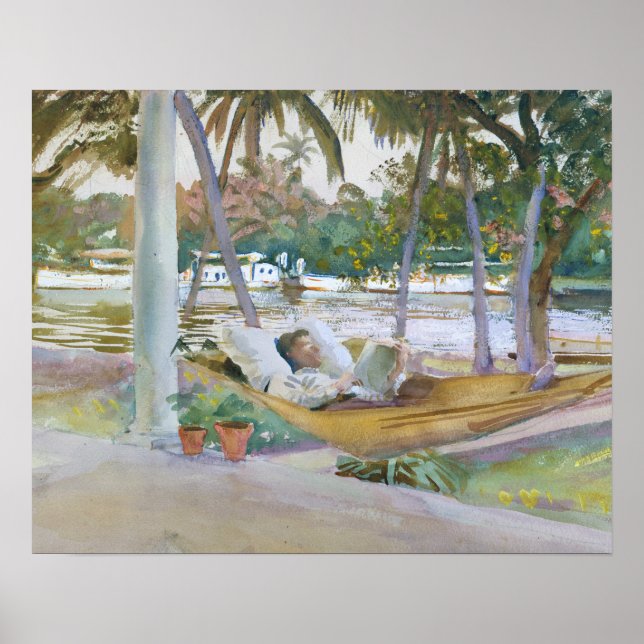 John Singer Sargent - Figure in Hammock, Florida Poster (Front)