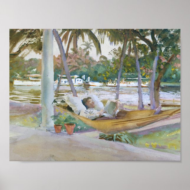 John Singer Sargent - Figure in Hammock, Florida Poster (Front)