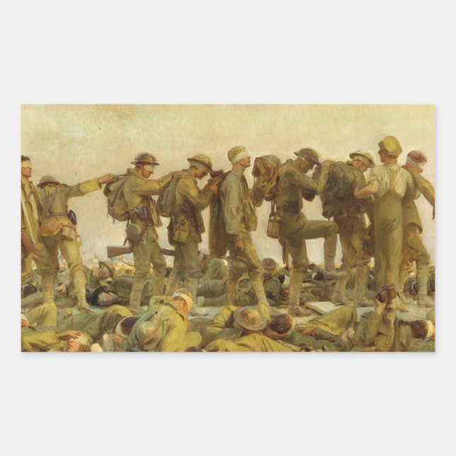 John Singer Sargent - Gassed Rectangular Sticker (Front)