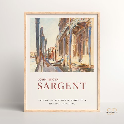 John Singer Sargent Gondola on the Grand Canal Poster