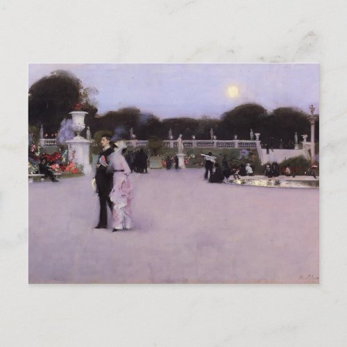 John Singer Sargent_Luxembourg Gardens at Twilight Postcard