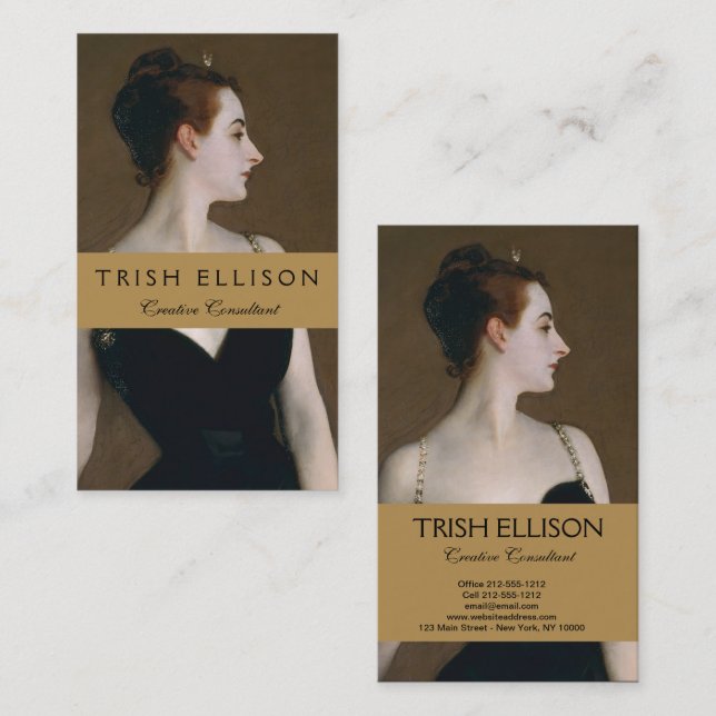 John Singer Sargent Madame X Classic Portrait Business Card (Front/Back)