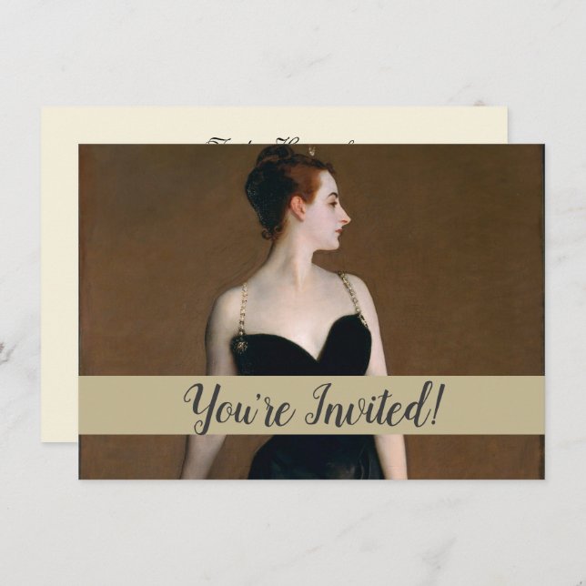 John Singer Sargent Madame X Classic Portrait Invitation (Front/Back)
