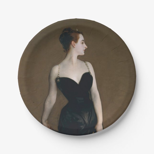 John Singer Sargent Madame X Classic Portrait Paper Plates (Front)