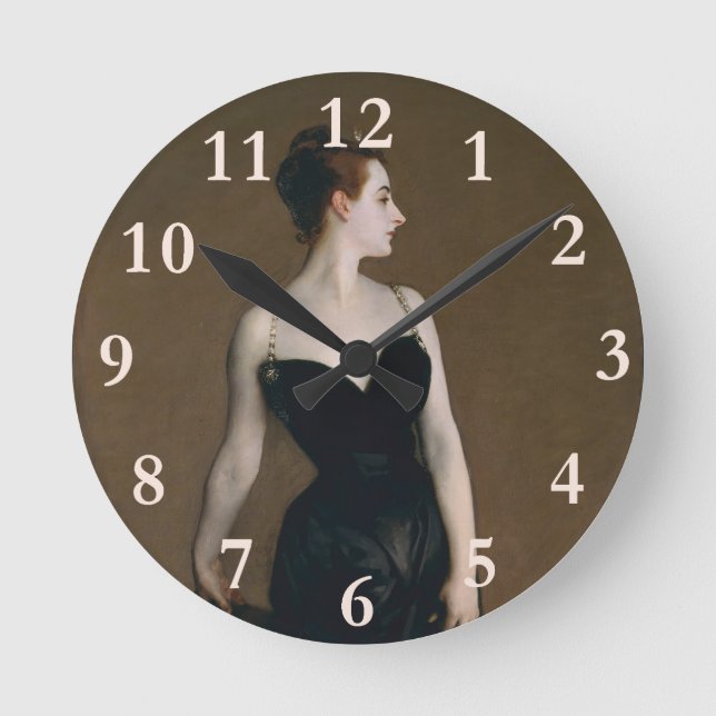 John Singer Sargent Madame X Classic Portrait Round Clock (Front)