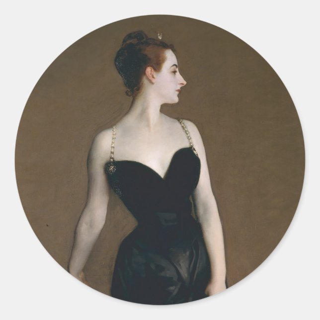 John Singer Sargent Madame X Classic Portrait Round Sticker (Front)