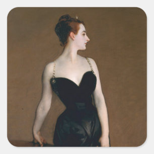 John Singer Sargent Madame X Portrait Moody Square Sticker