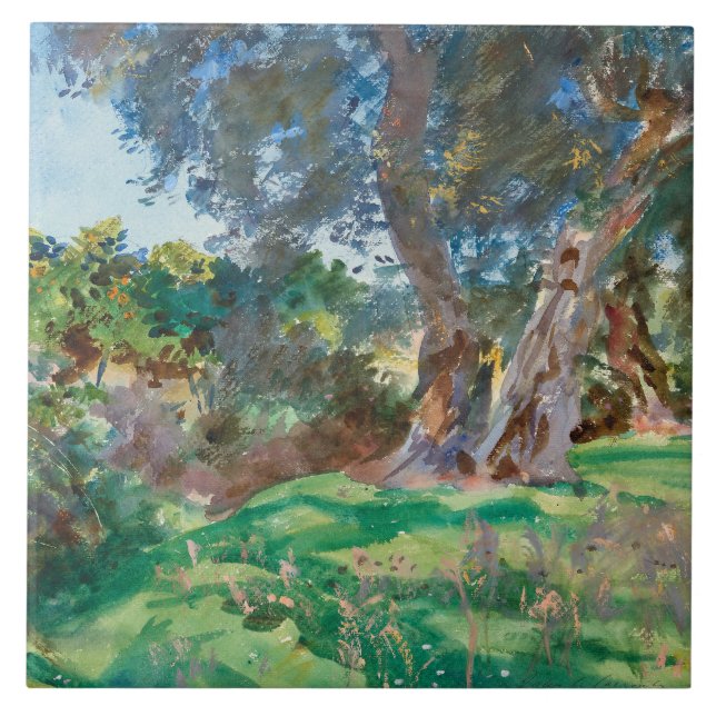 John Singer Sargent - Olive Trees, Corfu Ceramic Tile (Front)
