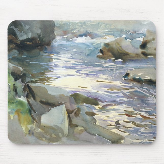 John Singer Sargent - Stream and Rocks Mouse Pad (Front)