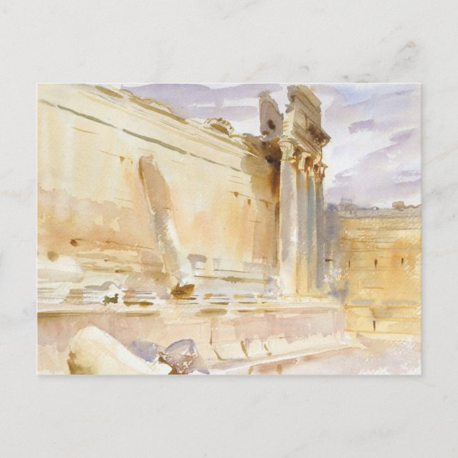 John Singer Sargent - Temple of Bacchus, Baalbek Postcard (Front)