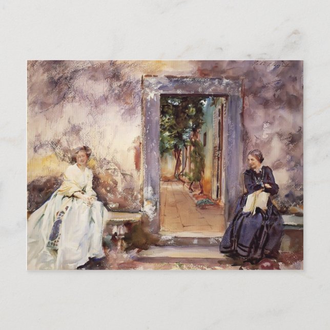 John Singer Sargent- The Garden Wall Postcard (Front)