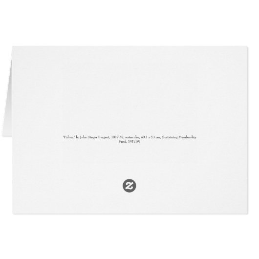 John Singer Sargent Watercolor - Palms (Back Horizontal)