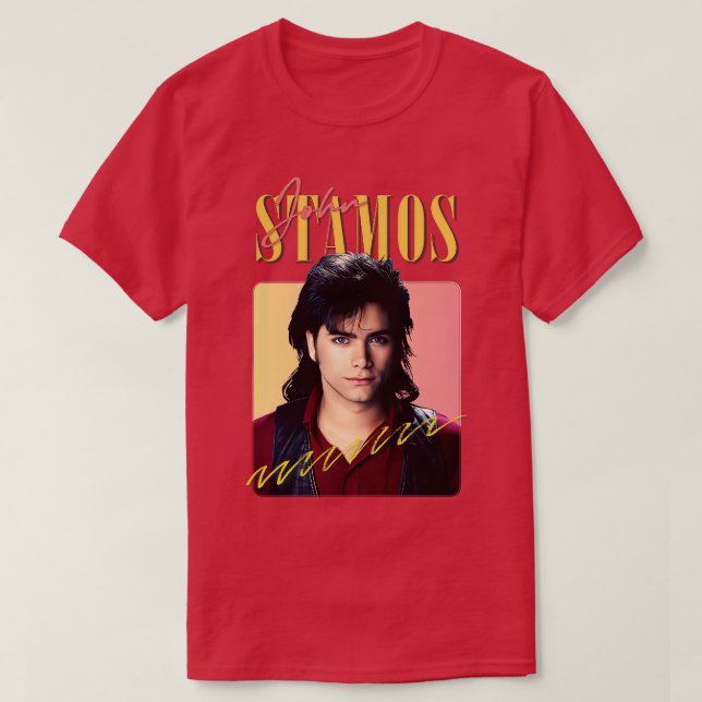 John Stamos 80s Aesthetic Design T-Shirt (Design Front)