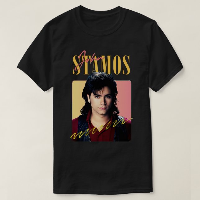 John Stamos 80s Aesthetic Design T-Shirt (Design Front)