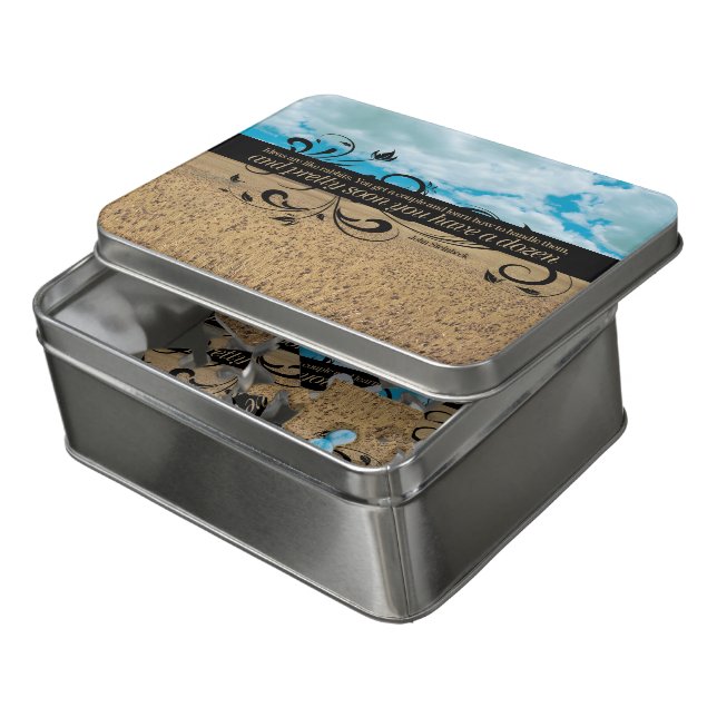 John Steinbeck Inspirational Quote "Ideas" Box & Jigsaw Puzzle (Lid Open)