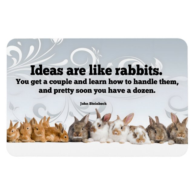 John Steinbeck Inspirational Quote "Ideas" Flexi Magnet (Horizontal)