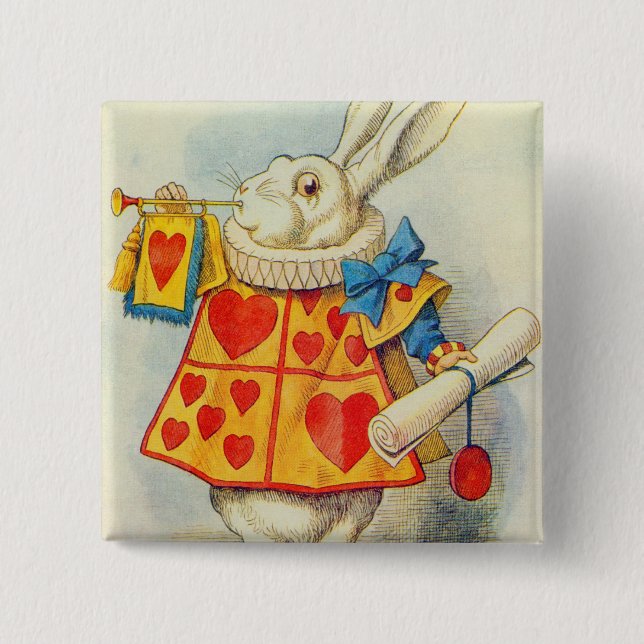 John Tenniel | The White Rabbit Pinback Button (Front)