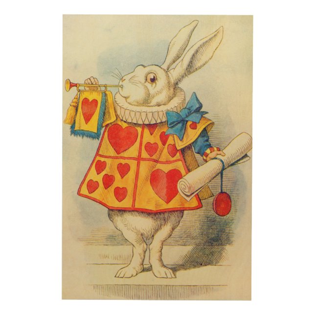 John Tenniel | The White Rabbit Wood Wall Art (Front)