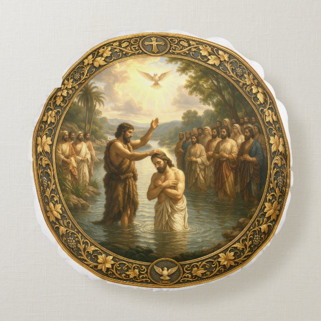John The Baptist  Round Pillow (Front)