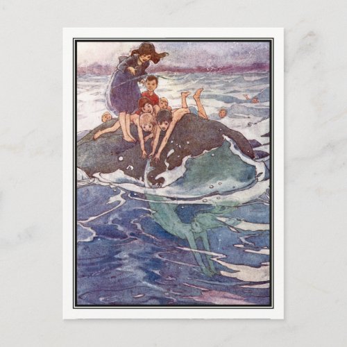 John Tries to Catch a Mermaid by Alice B Woodward Postcard