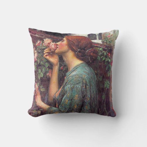 John W Waterhouse Pre_Raphaelite Rose Pillow