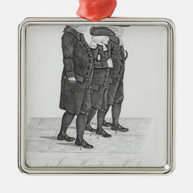 John Wesley walking in Edinburgh between James Metal Ornament (Front)