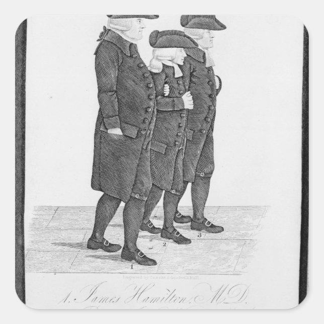 John Wesley walking in Edinburgh between James Square Sticker (Front)