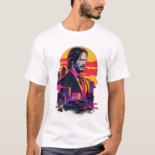 John Wick Stylish Miami Vector Vigilante T_Shirt
