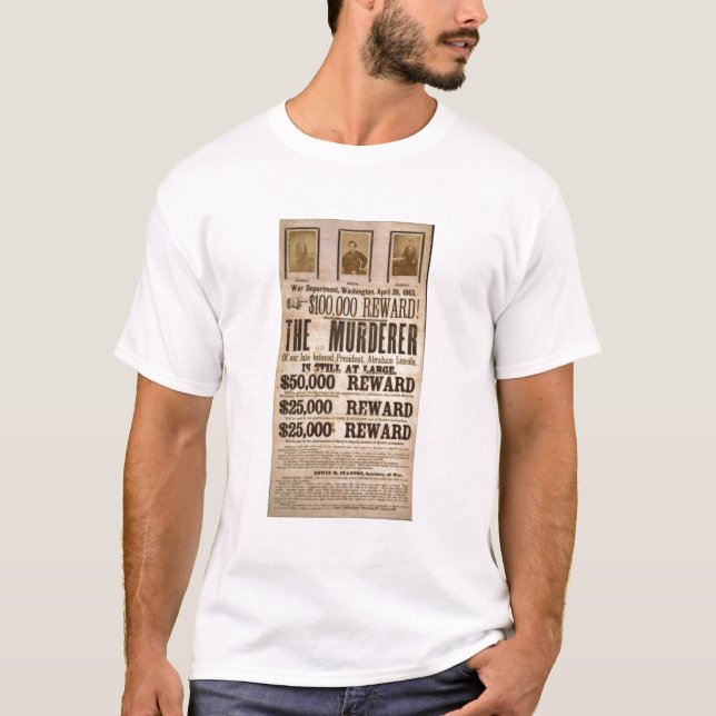 John Wilkes Booth wanted poster T-Shirt (Front)