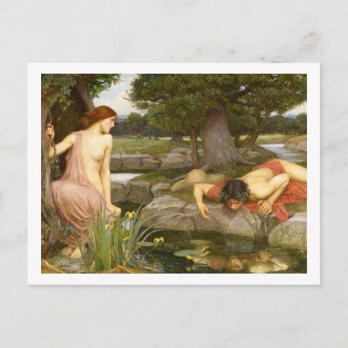 John William Waterhouse Echo and Narcissus Postcard