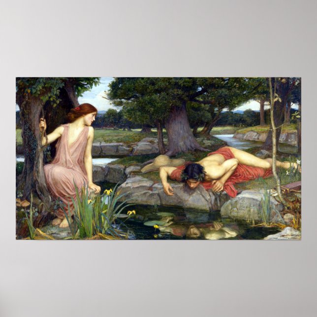 John William Waterhouse Echo and Narcissus Poster (Front)