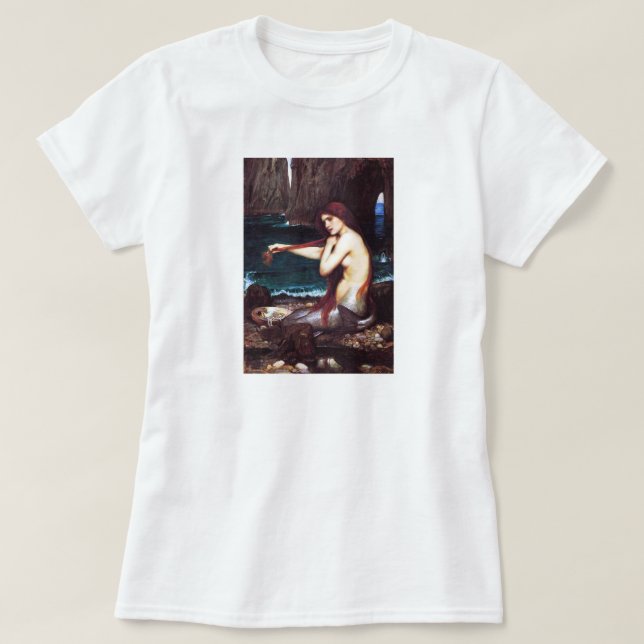 John William Waterhouse Mermaid T-Shirt (Design Front)