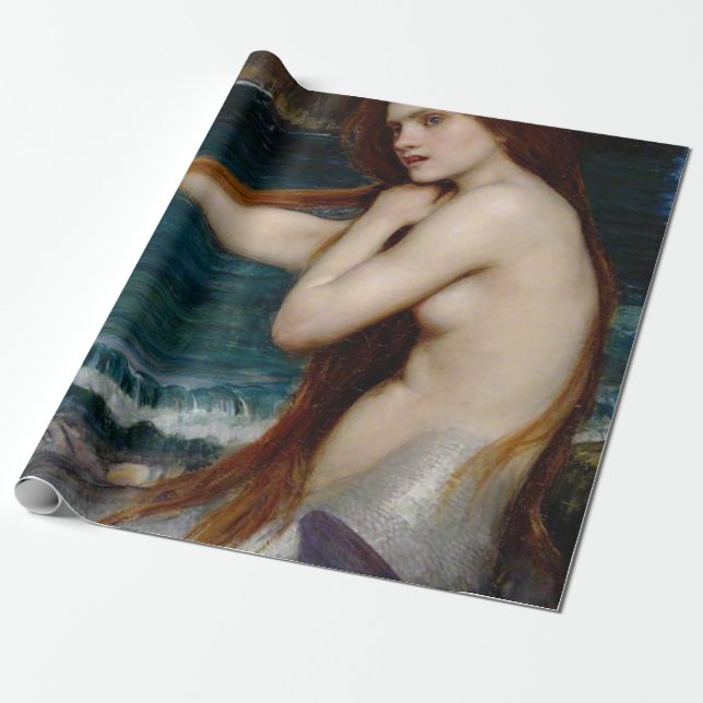 John William Waterhouse Mermaid Wrapping Paper (Unrolled)