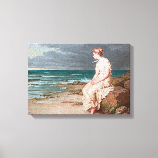 John William Waterhouse Miranda Art Wrapped Canvas Print (Front)