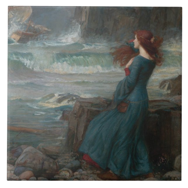 John William Waterhouse - Miranda - The Tempest Tile (Front)