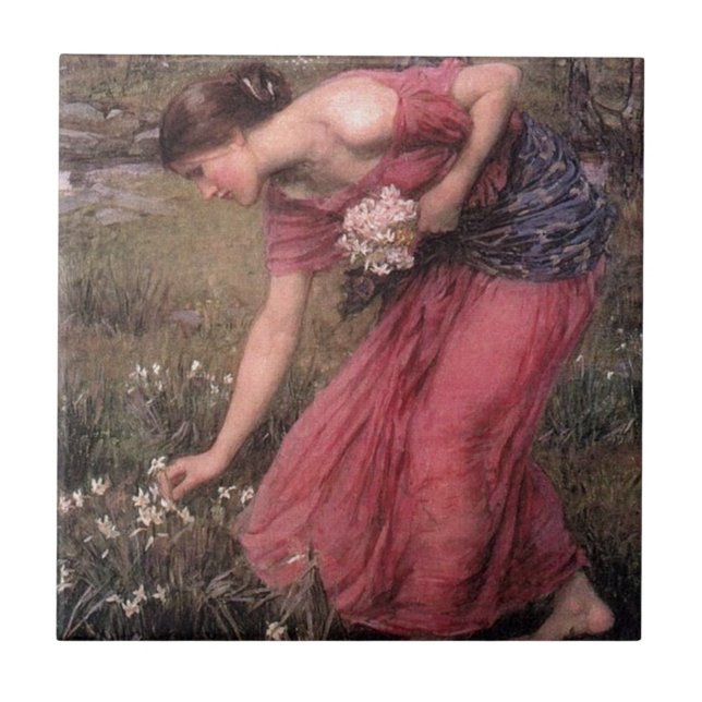 John William Waterhouse - Narcissus - Fine Art Tile (Front)