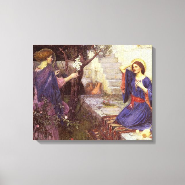 John William Waterhouse - The Annunciation Canvas Print (Front)