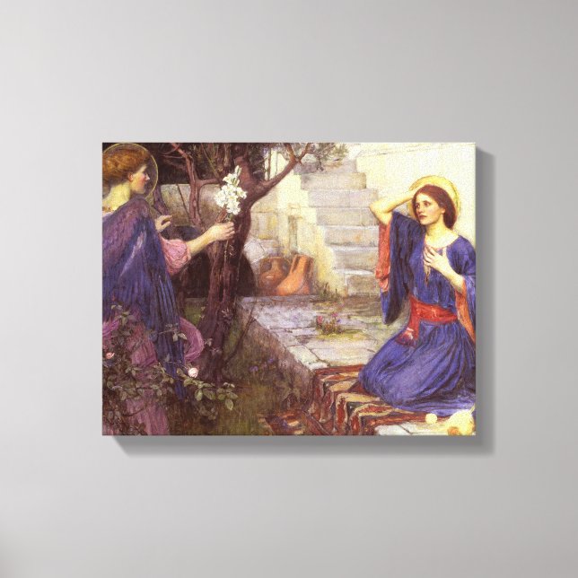 John William Waterhouse - The Annunciation Canvas Print (Front)