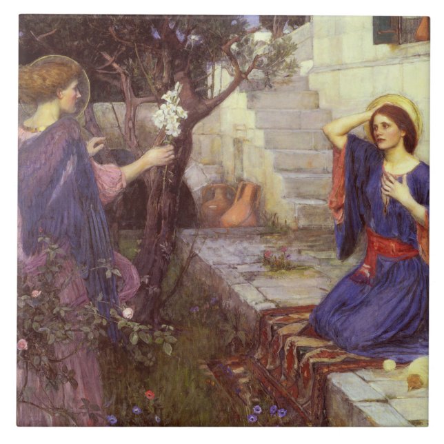 John William Waterhouse - The Annunciation Ceramic Tile (Front)