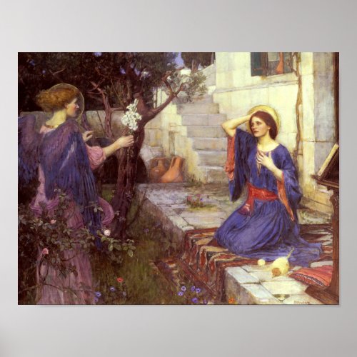 John William Waterhouse _ The Annunciation Poster