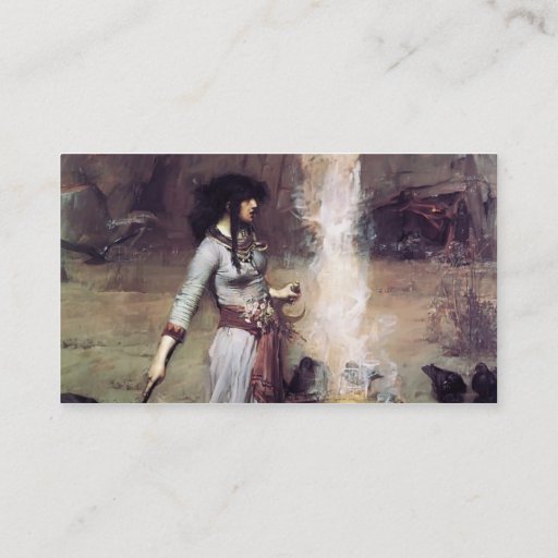Customizable John William Waterhouse- The Magic Circle Business Card