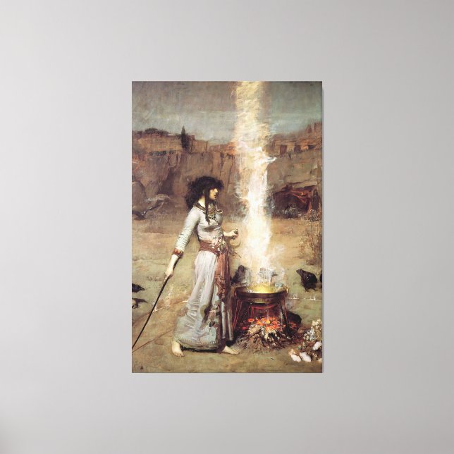 John William Waterhouse - The Magic Circle Canvas Print (Front)